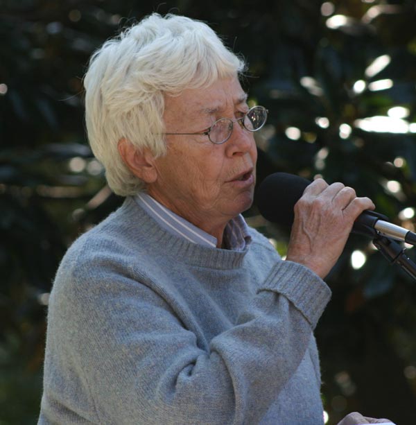 Liz McAlister speaks to activists gathered in DC to say no to war and torture. - IMG_3340